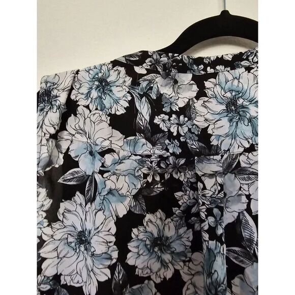STICH FIX  KARL LAGERFELD PARIS Sakeri Ruffle Detail Blouse XL | Black - Picture 6 of 10